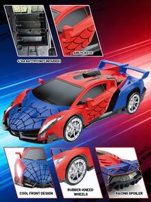 1pc Remote Control Car With Lights And Controller, Toy Car Racing Hobby, Suitable For 3-9 Years Old Boys And Girls, Christmas, Halloween, New Year, Thanksgiving, Parent-Child Activity Gifts - Multicolor - View 7