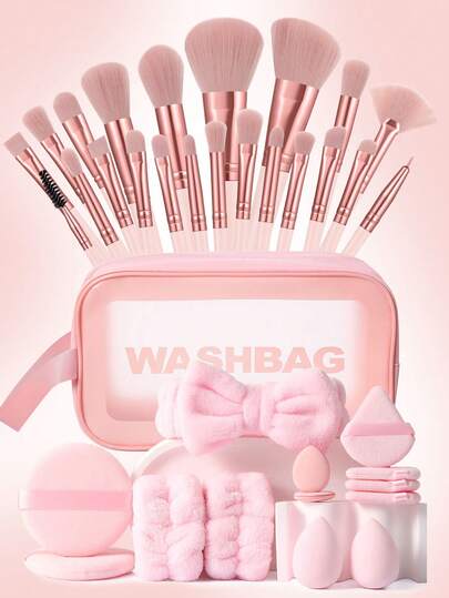 36支/22支/6支全套化妆刷套装，包含22支柔软的化妆刷，例如：散粉刷、腮红刷、轮廓刷、高光刷、粉底刷、鼻影刷、眼影刷、眉刷。