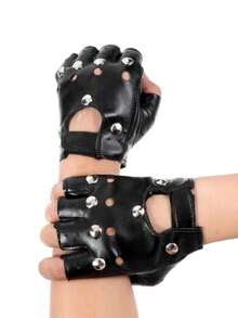 Bolt Street Dance Gloves - Punk Style Fingerless Gloves, Loose Fit Motorcycle Rock Style - Multicolor - View 1