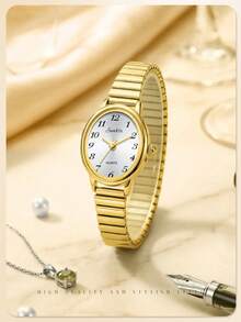 LIGE Fashion Ladies Casual Watch Waterproof Pointer Quartz Watch Elegant Business Watch - Gold - View 4