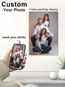 1pc Customized Canvas Wall Art, Personalized Frameless Poster, Cozy Indoor Framed Canvas Painting, Suitable For Easter Decoration, Wedding Memento, Mother's Day, Father's Day Gift, Personalized Commemorative Gift, Applicable For Easter, Wedding, Mother's Day, Father's Day, Valentine's Day, Room Decor, Customizable Item, Bedroom Decor, Custom Gift, Picture, Photo, Framed Wall Art, Best Friend Gift, Family Gift, Birthday Gift, Gift For Boyfriend, Girlfriend, Family, Lover, Friend - Multicolor - View 4