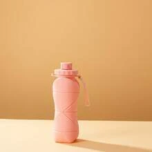 1pc Silicone Collapsible Sport Water Bottle 600ml Retractable Travel Outdoor Gym Water Cup Portable Sport Cups - Hồng - Xem 6