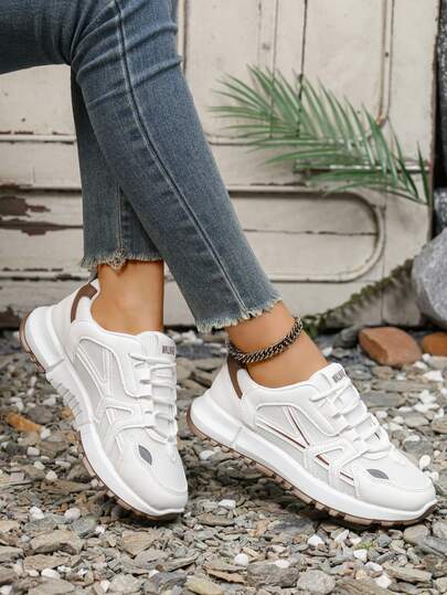 Women's Casual Sneakers, Fashionable Versatile Platform Shoes, Thick Sole Increase Height, Suitable For Spring/Autumn, Student/Running/Hiking