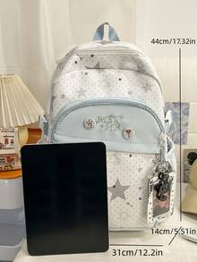 Transparent Anime-Style Casual Backpack, Lightweight Campus Backpack For Middle School Students - A - View 7