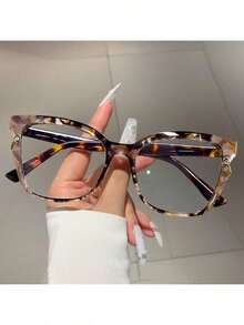 Gafas decorativas de marco colorido retro para mujer, sin receta, accesorio de moda imprescindible VSXJ - Rojo - Ver 3