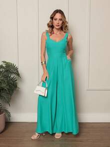 Casual Jumpsuit In Super Comfortable Marrant Fabric. - 藍色 - 查看 1