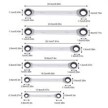 6-Pcs Extra Long Ratcheting Wrenches Double Box End 45#Steel 72-Tooth Wrench Set - Ratchet Wrenches - View 9