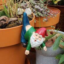 1 peça Engraçado Gancho para Vaso de Plantas, Estátua de Anão Pendurada para Jardim Externo, Decoração para Varanda, Gramado e Pátio, Decoração para Casa, Escritório e Jardim, Acessório para Jardim de Fadas, Ornamento para Pendurar na Borda do Vaso, Decoração de Páscoa e Dia dos Namorados - Pingente de Calça Anão - Ver 7