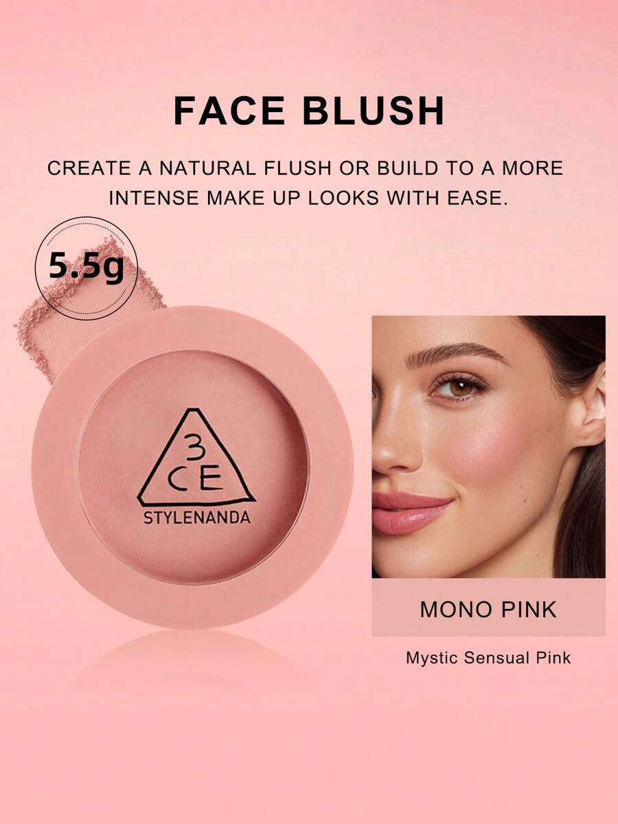 3CE Blush - #MONO PINK - Charming Sensual Pink - 5.5g - # MONO PINK - View 1
