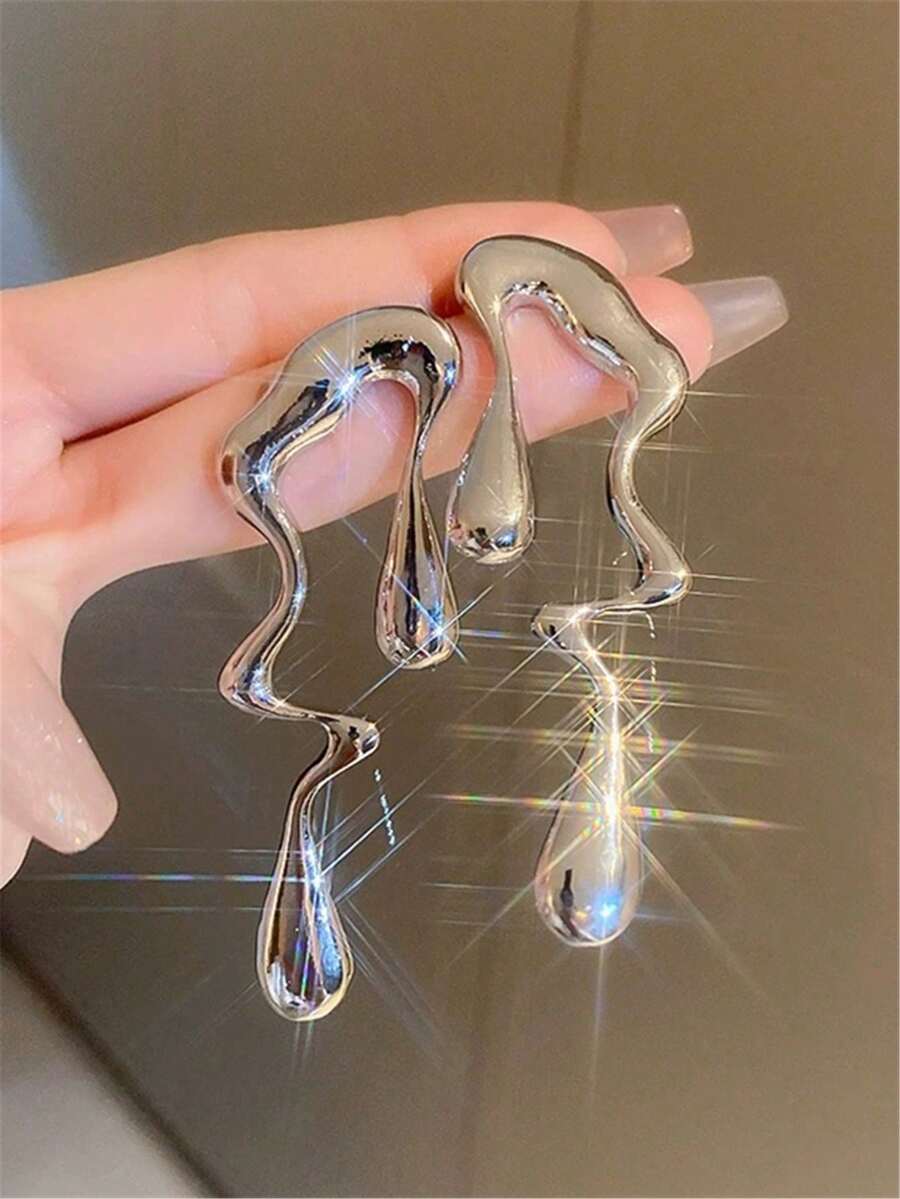 1pair European And American Exaggerated Asymmetric Asymmetrical Music Note Earrings - Multicolor - View 1