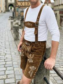 Quần yếm mùa hè nhẹ kiểu lễ hội bia Oktoberfest Đức, quần short nam kiểu Bavaria dành cho lễ hội bia Munich. - Lạc đà - Xem 3