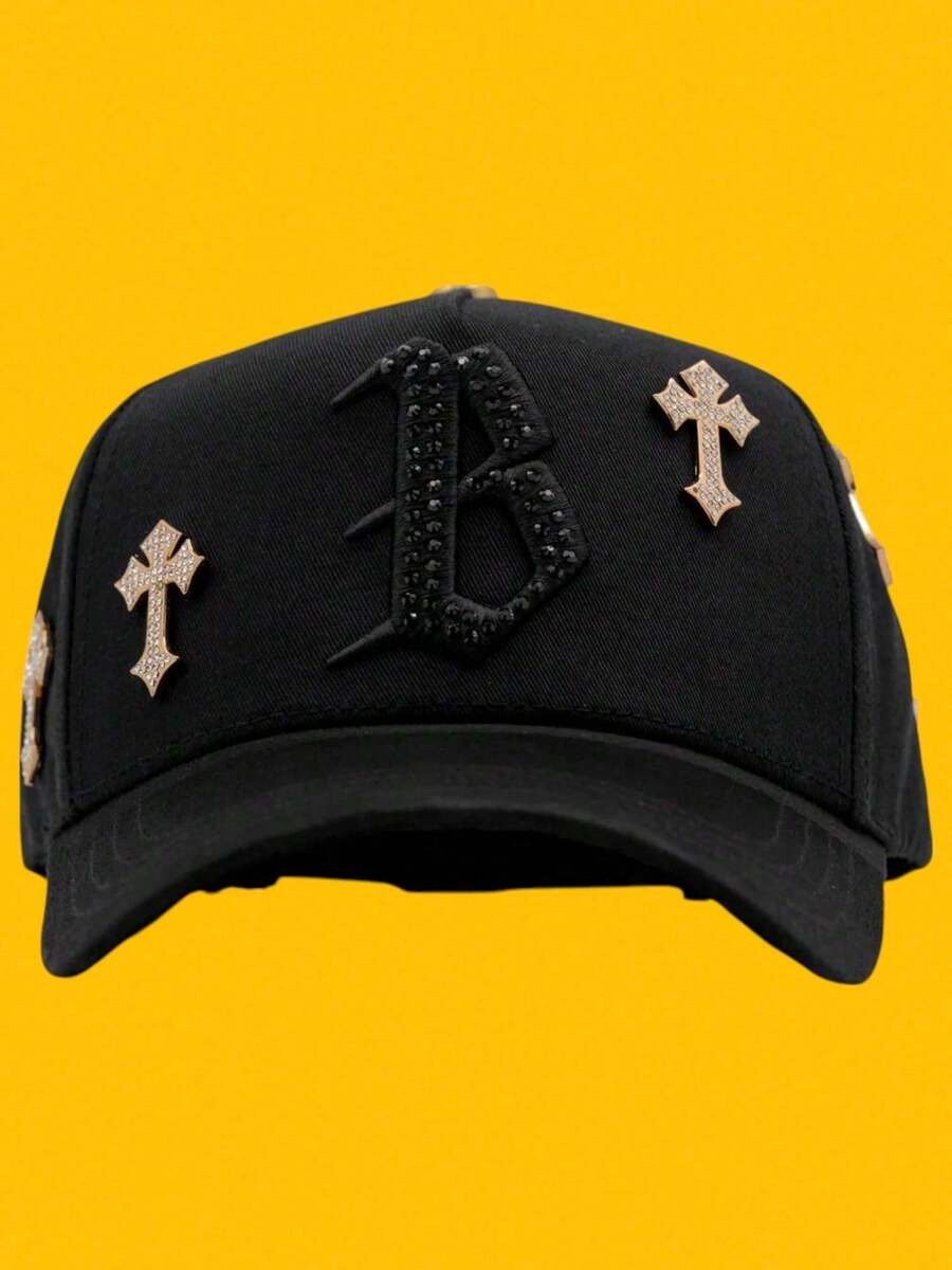 [Envío urgente][Oferta exclusiva]Gorra Barbas B Chrome 24k Hats Mod B Cruces Negro Unitalla - negro - Ver 1