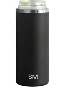 Enfriador de Lata Delgada para Cerveza y Hard Seltzer| Sujetador de Funda para Bebidas Aislado al Vacío| Ranger Colección| 355ml delgado| Salvia de vidrio marino - - Medianoche negro - Ver 8