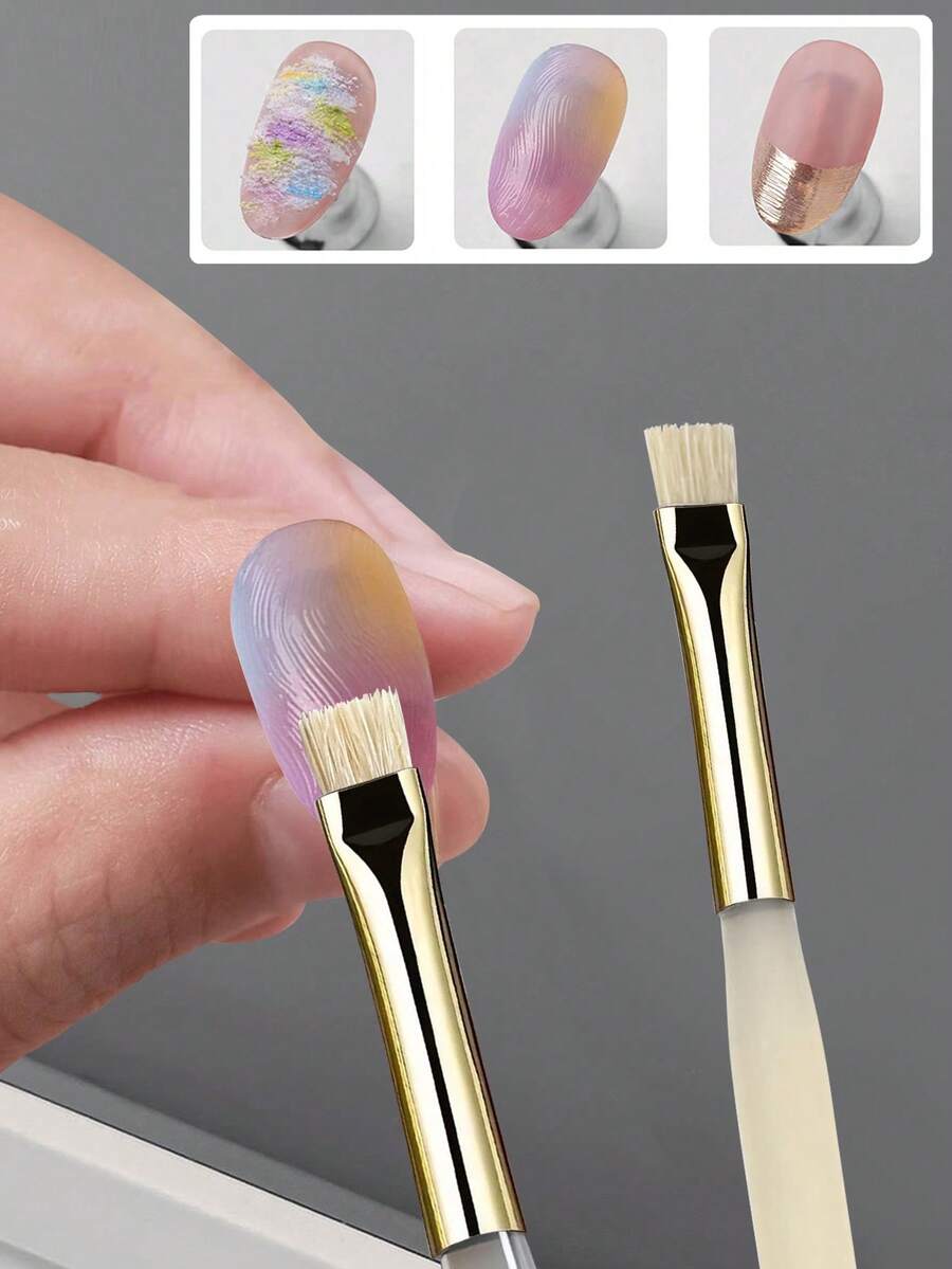 1支水晶多功能美甲纹理刷，美甲勾线刷，点钻笔，专业美甲沙龙美甲工具 - 彩色 - 查看 1