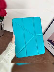 Minimalist Versatile Laser High-Transparency 3-Fold Flat Tablet Protective Case Suitable Compatible With Apple Mini 6/7, Tab S9/S10, Pad 7/7 Pro And Other Tablets - Silver - View 4