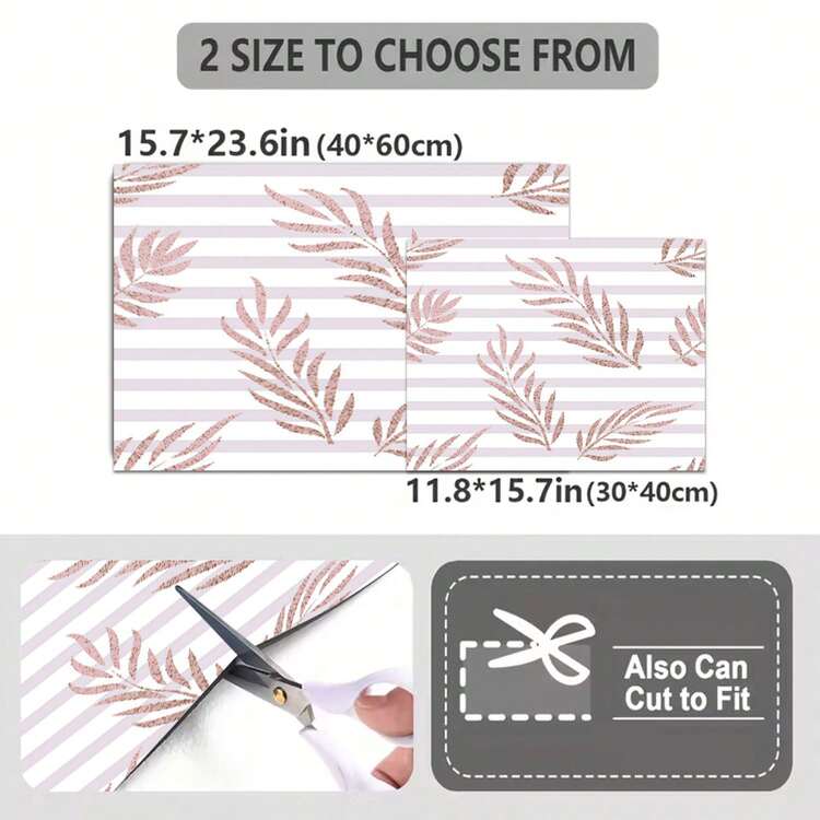 1pc Striped Leaf Pattern Kitchen Countertop Mat, Washing Machine & Dryer Top Protective Pad, Diatomite, Washing Machine Dust Cover, Kitchen Accessories, Anti-Slip, Suitable For Laundry Room, Bathroom, Home Decor And Room Decoration - Multicolor - View 8
