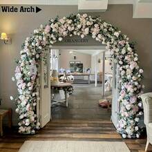 EZIFY 1 Pack Black Metal Garden Arch - Freestanding With Base, 2 Sizes For DIY Assembly, Perfect For Wedding Decoration & Climbing Plants - 黑色 - 附底座 - 查看 5