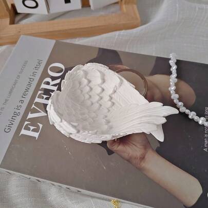 1个环氧树脂模具，翅膀形状，珠宝收纳盒硅胶模具，适用于DIY手工工艺品、珠宝托盘、礼品制作