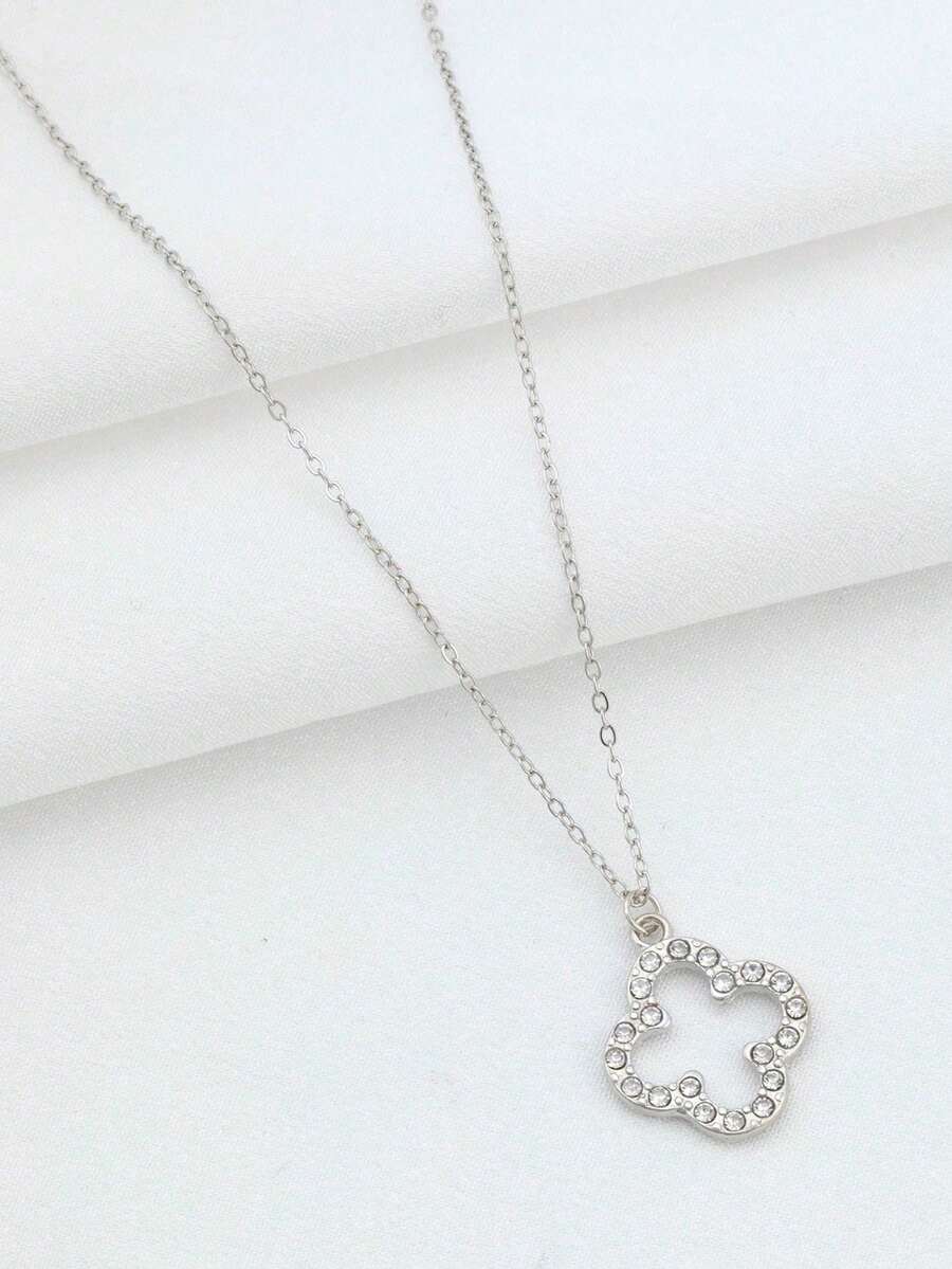 1pc Fashionable, Elegant, Minimalist, Exquisite, Luxury Four-Leaf Clover Necklace, Unique Personalized For Daily Wear For Kids - one-size - View 1