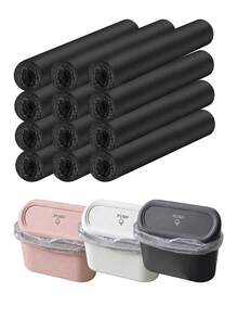 Papelera de coche con tapa, mini papelera universal para asiento delantero/trasero, portátil, linda, impermeable, accesorios de almacenamiento y organización de coche negro, disponible en múltiples modelos y colores - Multicolor - Ver 9
