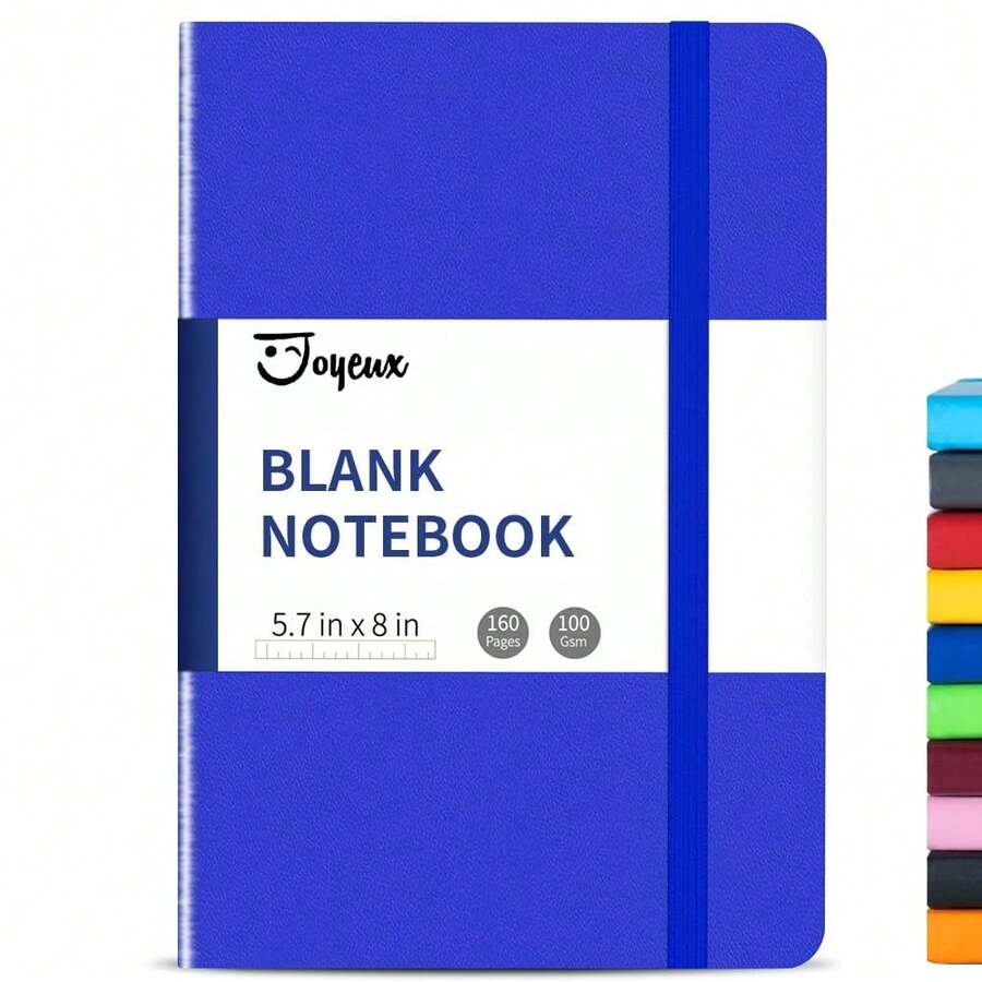 Blank Journal Notebook, A5, 160 Pages 100 Gsm Thick Sketch Books Hardcover Journal For Writing, 5.7 Inches X 8 Inches Notebooks For Work (Navy) - Navy - View 1