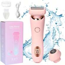 2合1女性電動除毛器刮鬍刀，無線充電式除毛器附可拆卸刀頭，無痛溫和修剪腿部、手臂、臉部與比基尼區，乾濕兩用便攜旅行美容工具，夏季女孩光滑肌膚護理必備 - 彩色 - 查看 14