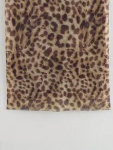Women's Leopard Print Casual Skirt Spring - Mocha Brown - View 4