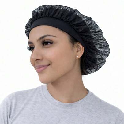 Touca Telada Preta para Cozinha Manipulador de Alimentos Padaria Restaurante