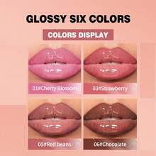 4 Color Lip Balm Set - Long-Lasting Moisturizing Liquid Gel, Coffee Raspberry Lip Care Essence, Valentine's Day Gift - Nhiều màu - Xem 7