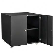 Carrito Móvil de Metal con Estante Ajustable Archivador para Impresora para Oficina en Casa, Debajo del Escritorio o Sala - Negro - Ver 6