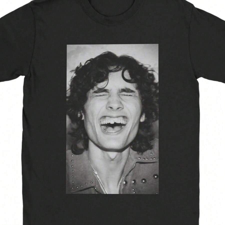 Sombr Singer Friends T Shirt For Men Pure Cotton T-Shirt Round Neck Tees Short Sleeve Clothes Original - 黑色 - 查看 1