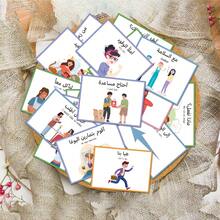 60张阿拉伯语短语学习闪卡，包含旅行和日常使用的基本阿拉伯语短语，适合初学者学习，附英文翻译。 - A - 查看 6