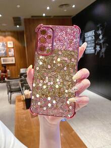 1个闪光防震电镀摄像头保护手机壳，采用UV印刷工艺，适用于三星Galaxy/////安卓机型 - 粉色 - 查看 7