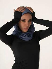 1pc Women's Instant Classic Solid Color Hijab, Pre-Sewn Turban Style Scarf With Adjustable Versatile Wearing Methods, Soft Comfortable Viscose Fabric Suitable For Daily, Sports, Yoga - Multicolor - View 11