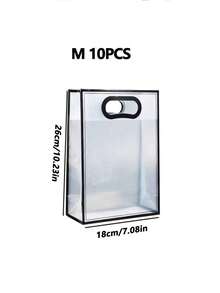 20个/10个/1个装可重复使用的透明塑料礼品袋/包装袋，大容量，适用于万圣节、感恩节、圣诞节、新年、婚礼、生日等各种场合，带模切手柄，适合婚礼、新娘、生日派对、商务活动，也可作为母亲节礼物包装。 - 彩色 - 查看 20