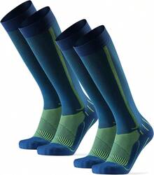 ¡RecomendadoDANISH ENDURANCE Calcetines De Compresión Para Circulación, Calcetines Running, Para Hombre Y Mujer, 1 o 2 pack¡Top de Temporada - Azul/Amarillo Neón - 2-pack - Ver 9