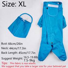 1pc Blue Large Dog Raincoat Poncho - Blue - View 23