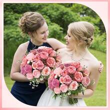 16 Bundles Artificial Peonies Flowers Fake Silk Peony Bouquet Faux Peonies Flowers Bulk For Decoration Vase Floral Arrangements Wedding Party Table (Pink Lavender) - 粉紅薰衣草 - 查看 6
