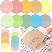 Sabary 500 Sheets Transparent Sticky Notes Round Translucent Sticky Notes Tabs Colorful Page Flags Stickers Clear Book Markers Bible Journaling Office Back To School Supplies(1.75 Inch,Bright) - Màu A - Xem 1