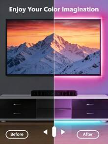1 Roll 5V RGB Multi-Color Temperature LED Light Strip, Suitable For Bedroom, Kitchen, Living Room, Bathroom, Party, Wardrobe, Length: 1m/3.28ft, 3 Meters/9.84ft, 5m/16.4ft, 10m/32.8ft, 15m/49.21ft, Smart LED Strip Light With Remote Control, RGB Color Changing Function, Ideal For Room Decor, Party, Kitchen - Colored Light - View 10