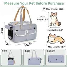 Collapsible Pet Carrier Soft Sided Cat Carrier For Small Cats Up To 12 Lbs Airline Appd Portable Pet Travel Bag With Shoulder Strap Mesh Top Load Small Dog Carrier Bag For Outdoor - Gray - View 3