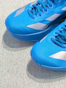 adidas Adizero Adios Pro 4 緩震 防滑 耐磨 低筒 休閒 跑鞋 男款 - 藍灰紅 - 查看 7