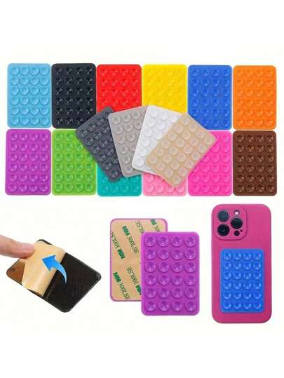 7 piezas Soporte de agarre de silicona colorido para teléfono - Con respaldo adhesivo, fácil de cortar y pegar, fijación resistente, reutilizable y lavable - Ideal para decoración de carcasa de teléfono personalizada y creación de soporte, accesorios para teléfono | Agarre de teléfono vívido | Adhesivo lavable, decoración de carcasa de silicona para teléfono, regalo para amigos, regalo del Día de San Valentín, accesorios de Ramadán, regalo pequeño