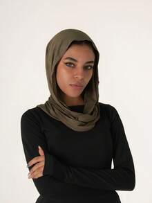 1pc Women's Instant Classic Solid Color Hijab, Pre-Sewn Turban Style Scarf With Adjustable Versatile Wearing Methods, Soft Comfortable Viscose Fabric Suitable For Daily, Sports, Yoga - Multicolor - View 17