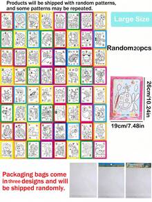 10/30/50张水彩画涂色书，DIY水彩艺术工艺品，涂鸦涂色书 - 彩色 - 查看 19