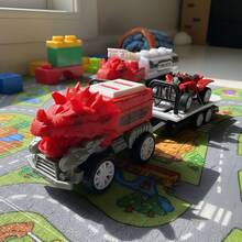 Tendencia3 Trailer Dino Juguete Regalo Camion Tractor Niño Fricción Trailer Dinosaurios RojoCalidad premium - Rojo - Ver 5