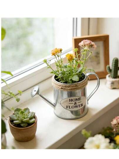 1個 小型アイアンケトル プランター - 軽くポリッシュされたアイアンポット、多肉植物、ミニチュアガーデン、屋外使用に適しています - ノルディックスタイルのデスクトップ、バルコニー、ガーデンプランター ガーデニング用品