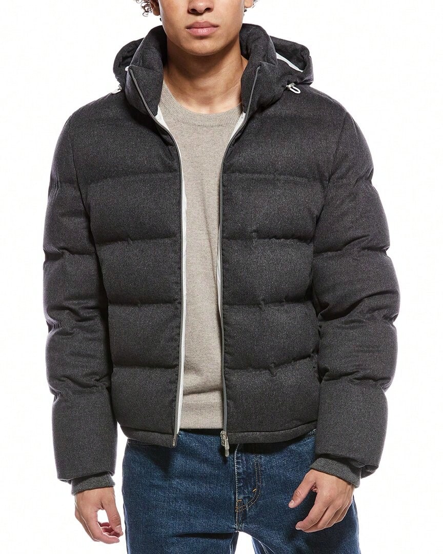 Brunello Cucinelli Wool Down Coat - 彩色 - 查看 1