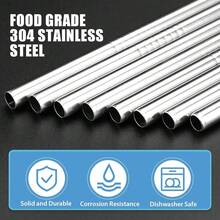 8 PCS Stainless Steel Flip Straw Compatible With  Ice Flow, Reusable Replacement Compatible With 30oz 64oz  IceFlow Flip Straw Tumbler With 2 Cleaning Brushes - 30oz - 查看 3