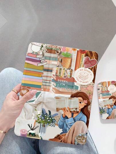 1pc Cartoon Princess Reading Pattern Tablet Protective Case, Compatible With Ipad (A16) 11 Inch 11th Gen 2025/10th, Compatible With Ipad 10.2 Inch, Compatible With Ipad Pro 2021/2020, Galaxy Tab A8 10.5 Inch 2022, Matepad 10.4/Tab, Anti-Drop, With Pen Slot, Support Sleep/Wake, Ideal For Valentine's Day Gift 2026